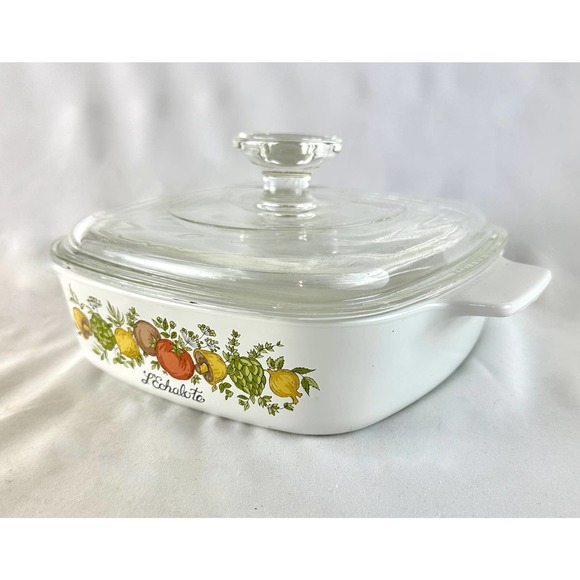 Vintage Corning Ware L'Echalote Spice of Life A-1-B One Quart Dish with Lid Rare - Picture 2 of 12